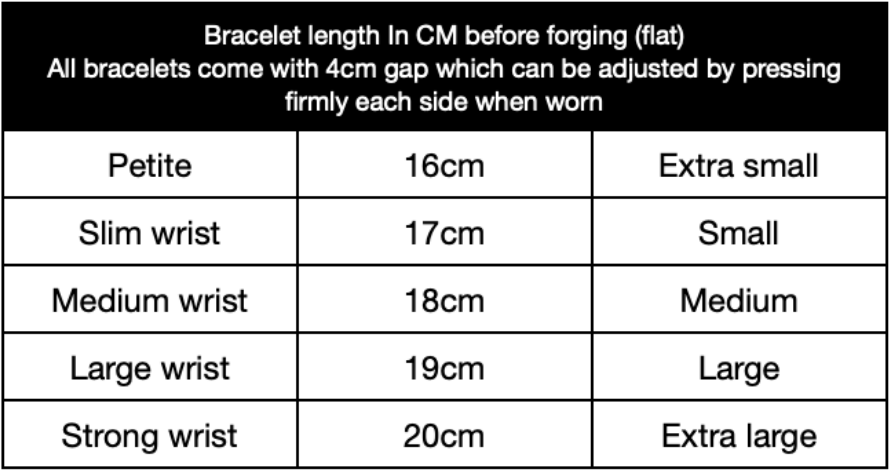 Bracelet size guide